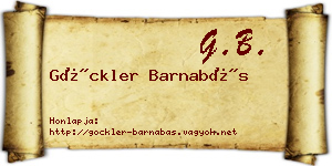 Göckler Barnabás névjegykártya