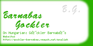 barnabas gockler business card